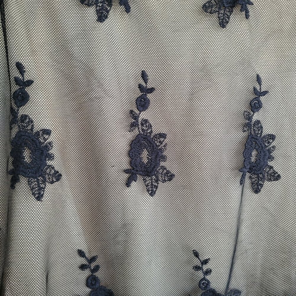 Vintage Y2K Black Lace Mesh Tank Nude Layer Soft Grunge Fairy Goth Girl Size S - Picture 6 of 13